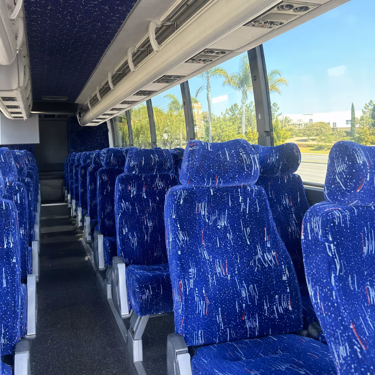 clifton charter bus rental interior